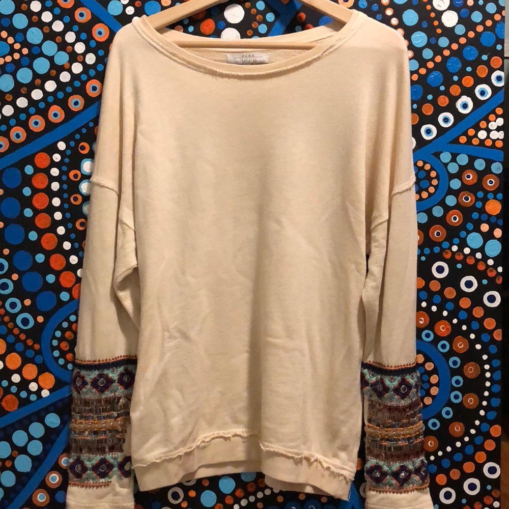 Zara sweater with beaded sleeve detail